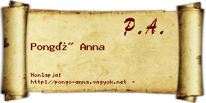 Pongó Anna névjegykártya